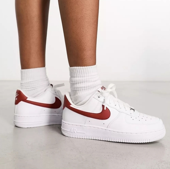 Nike Air Force 1 '07 Sneakers White Rust Orange NEW - Picture 4 of 9